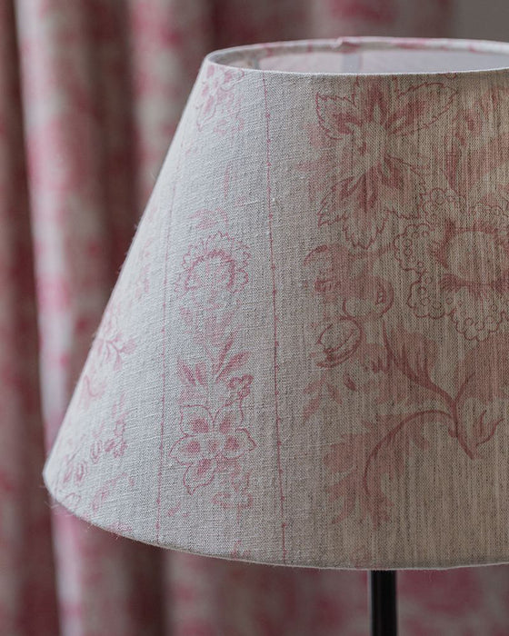 India Rose Pink on Natural Linen