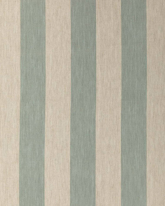 Three Inch Stripe Teal on Natural Linen