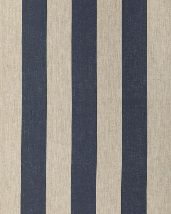 Three Inch Stripe Navy on Natural Linen