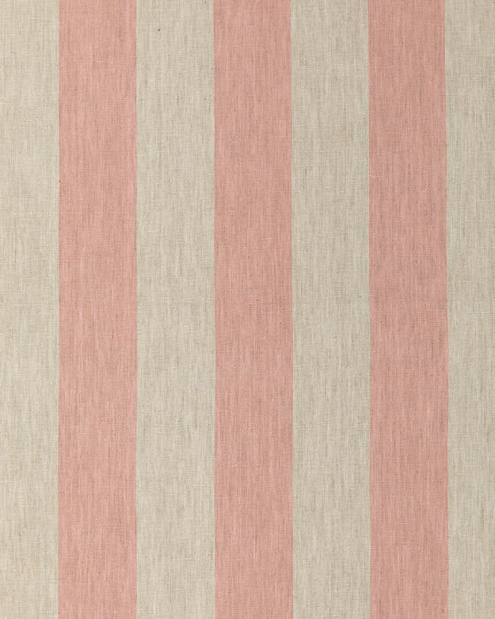 Three Inch Stripe Pink on Natural Linen