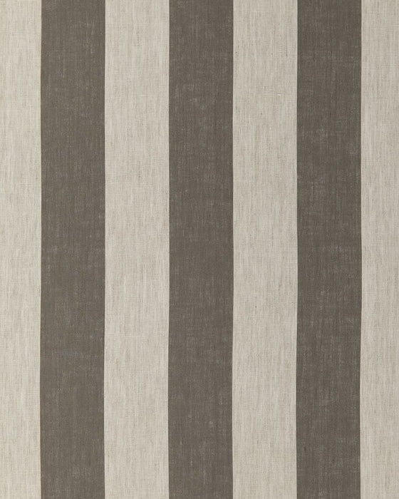 Three Inch Stripe Charcoal on Natural Linen