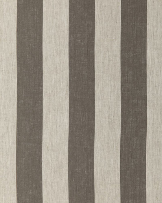 Three Inch Stripe Charcoal on Natural Linen