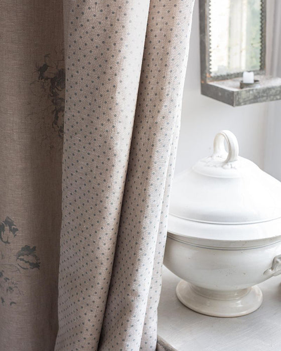 Scoopy Teal on Natural Linen