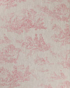 Toile de Poulet Raspberry on Natural Linen