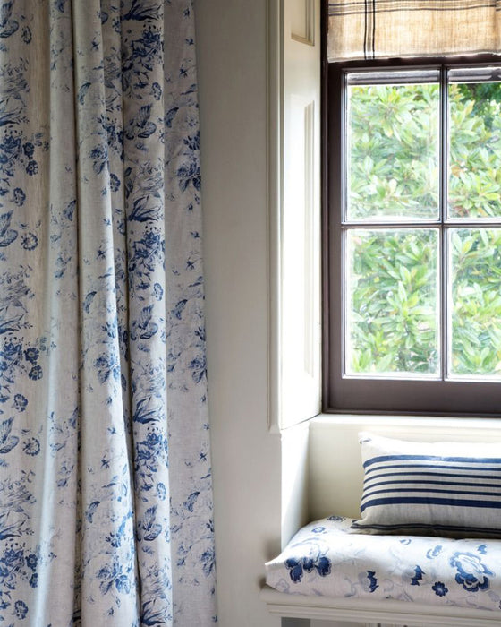 Constance Navy on Natural Linen