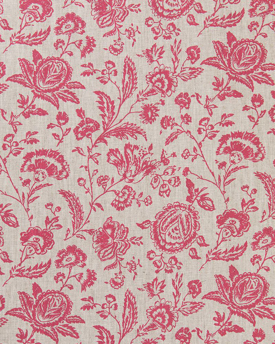 Provence Toile Berry Red on Natural Linen