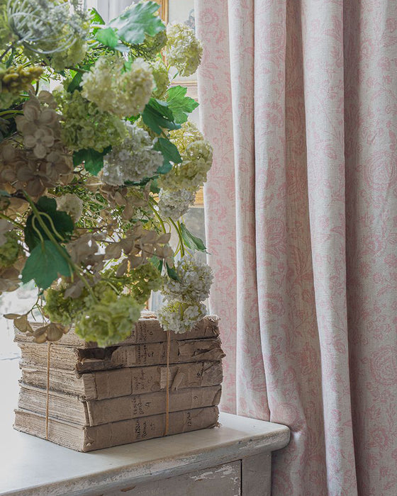Provence Toile Pink on Natural Linen