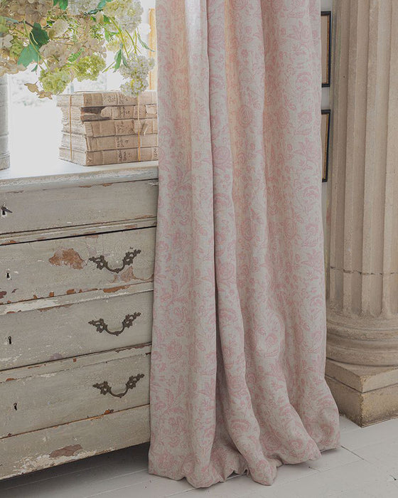 Provence Toile Pink on Natural Linen
