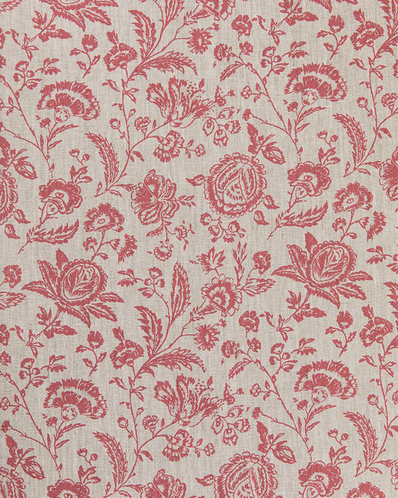Provence Toile Raspberry on Natural Linen