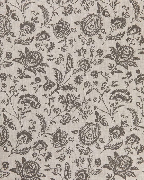 Provence Toile Charcoal on Natural Linen