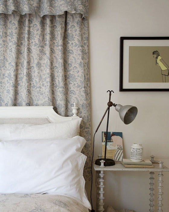 Provence Toile French Blue on Natural Linen