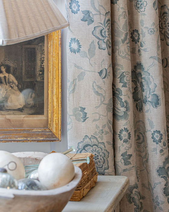 Elgin Teal on Natural Linen