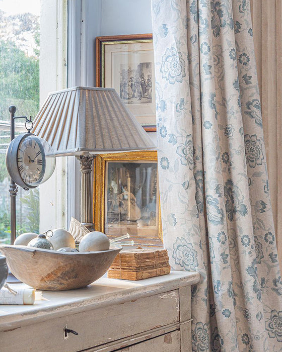 Elgin Teal on Natural Linen