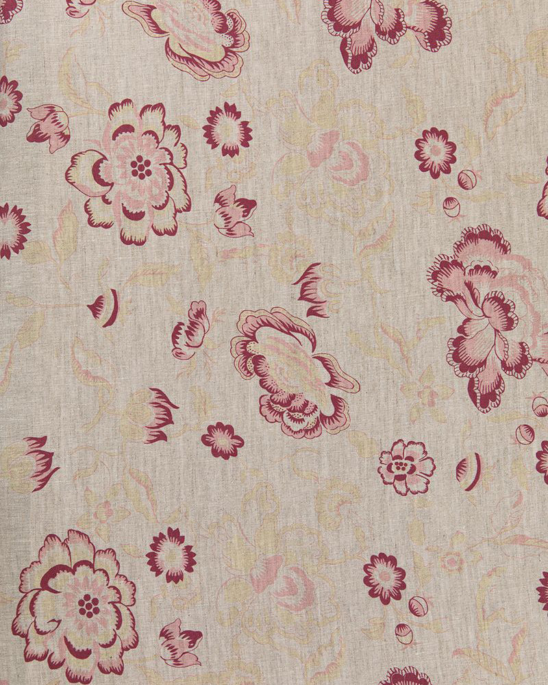 Elgin Raspberry on Natural Linen | Cabbages & Roses– cabbagesandroses