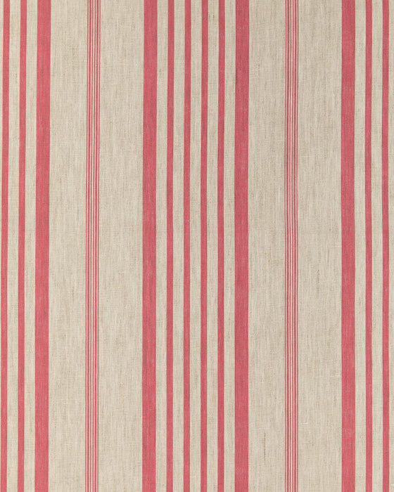 Jolly Stripe Berry Red on Natural Linen