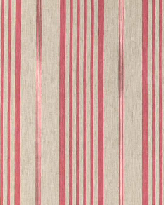 Jolly Stripe Berry Red on Natural Linen
