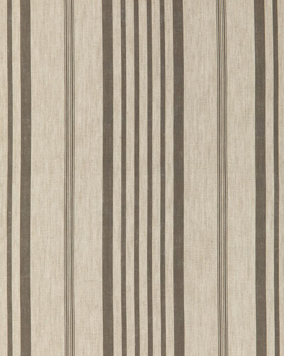 Jolly Stripe Charcoal on Natural Linen
