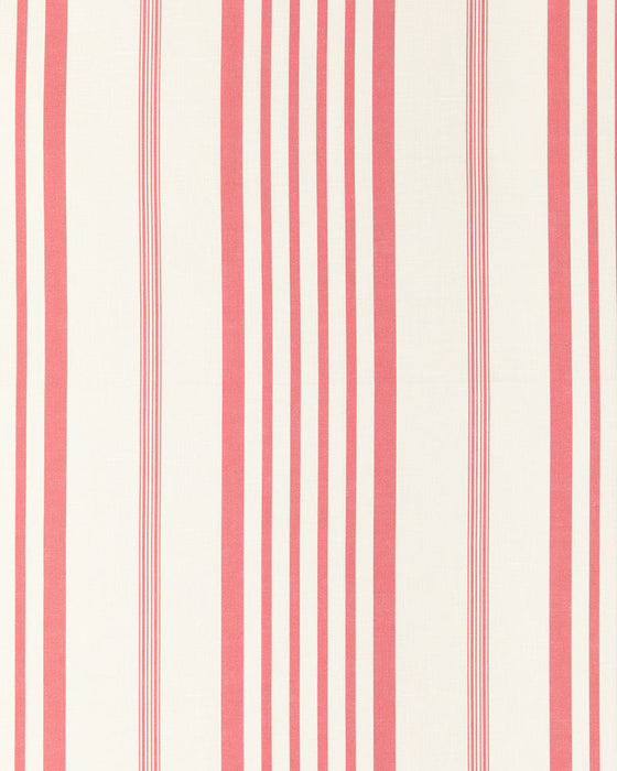 Jolly Stripe Raspberry on White Linen