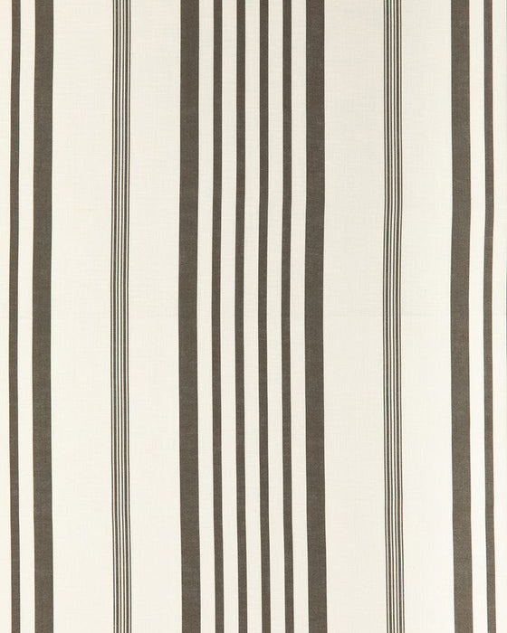 Jolly Stripe Charcoal on White Linen