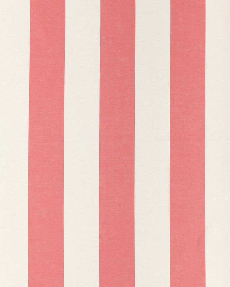 Striped Check Raspberry Three Inch Stripe Raspberry on White Linen | Cabbages & Roses ...