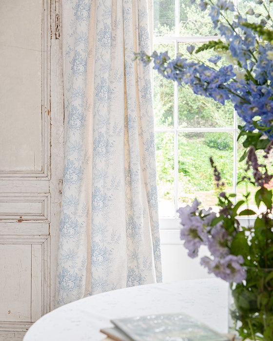 Charlotte Blue on White Linen
