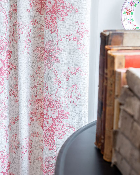 Charlotte Raspberry on White Linen