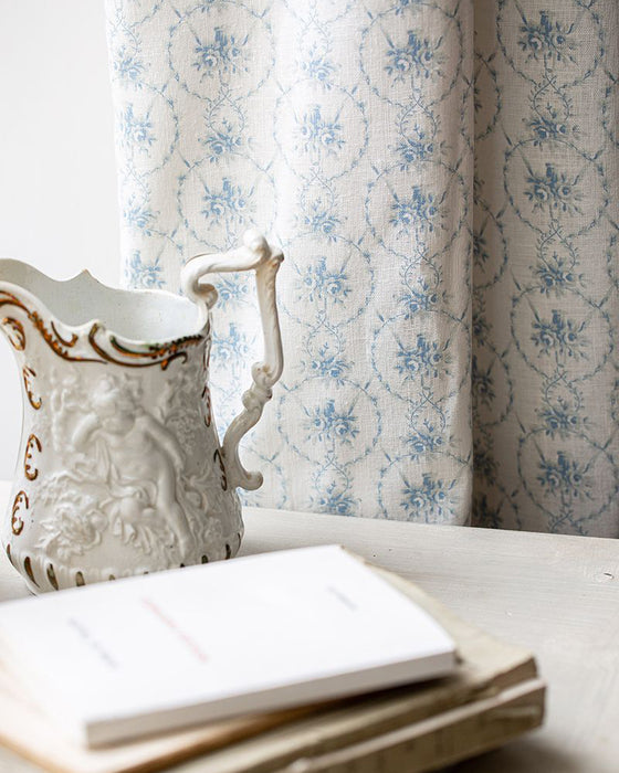 Julia Blue on White Linen