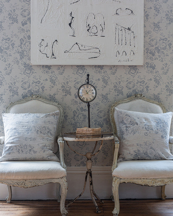 Paris Rose French Blue Wallpaper