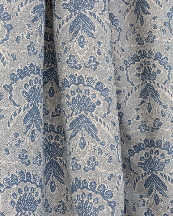 Rosemary Navy on Natural Linen