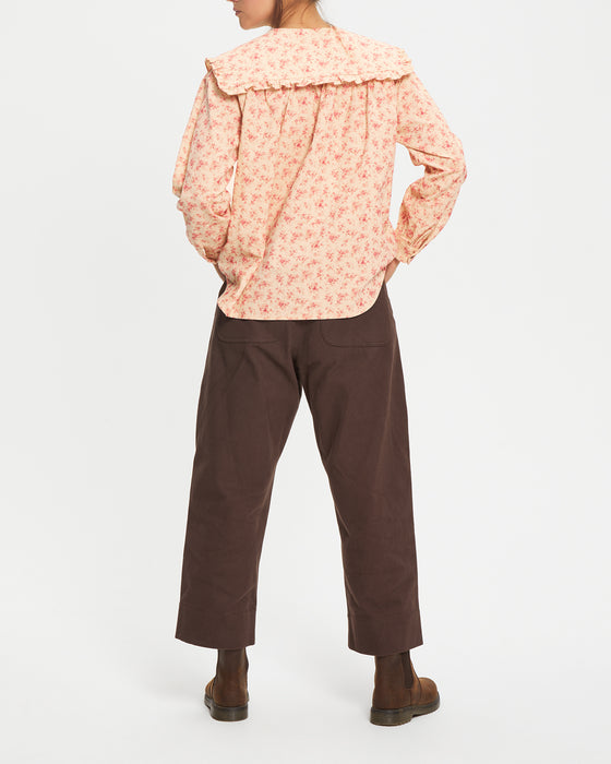 Nico Trousers in Dark Brown Twill