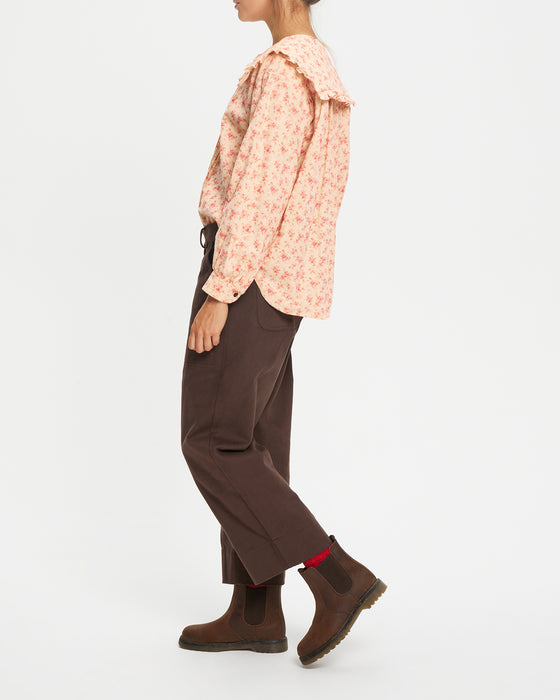 Nico Trousers in Dark Brown Twill
