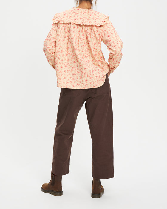 Nico Trousers in Dark Brown Twill
