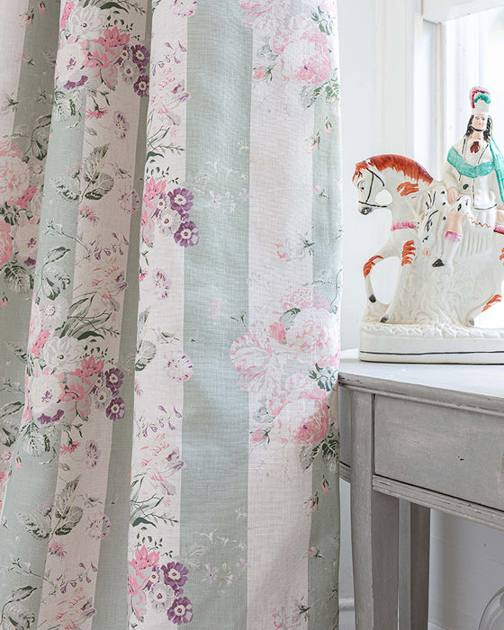 Sage Stripe Constance on White Linen