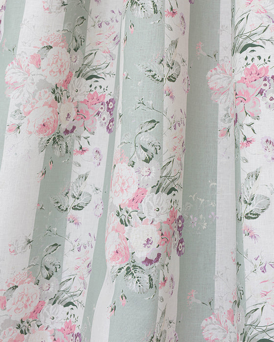 Sage Stripe Constance on White Linen