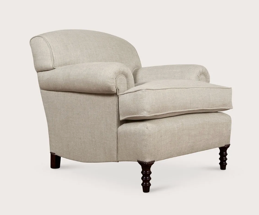 Short Scroll Arm Signature Chair by George Smith