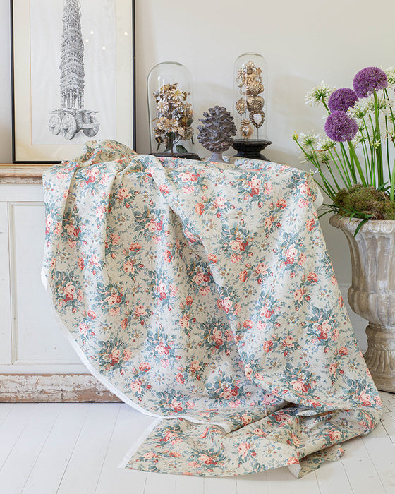 Sprig Rose Stone on White Linen