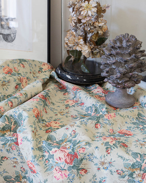 Sprig Rose Stone on White Linen