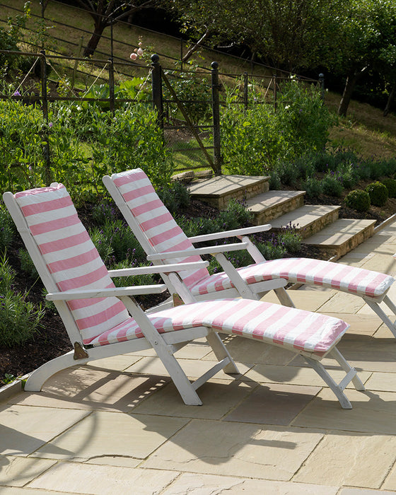 Three Inch Stripe Pink on White Linen