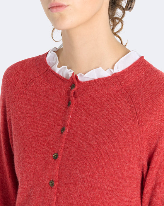 Tilly Cardigan in Raspberry Cashmere