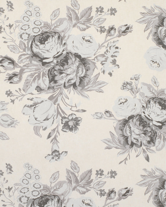 Tulips & Roses Charcoal on Natural Wallpaper