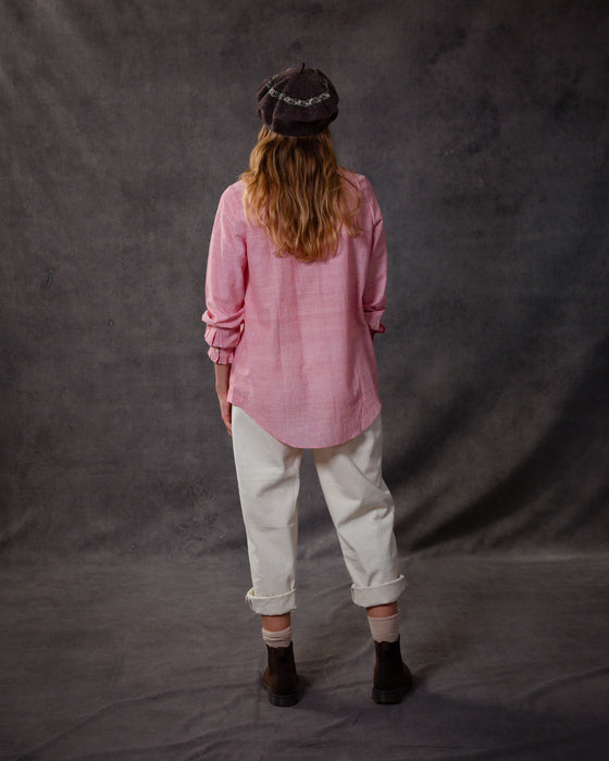 Victoria Shirt in Hand Woven Red Stripe