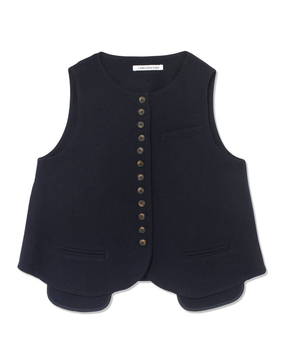 Waistcoat in Navy British Lambswool