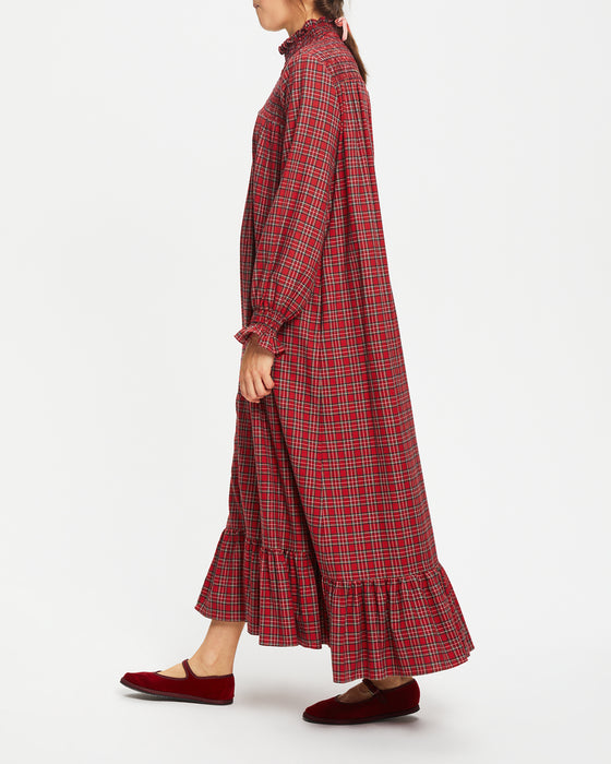 Zadie Dress in Red Tartan Flannel