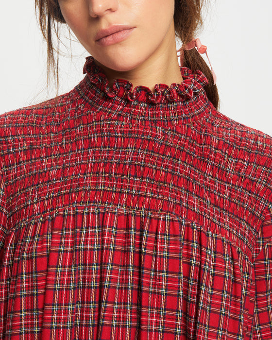 Zadie Dress in Red Tartan Flannel