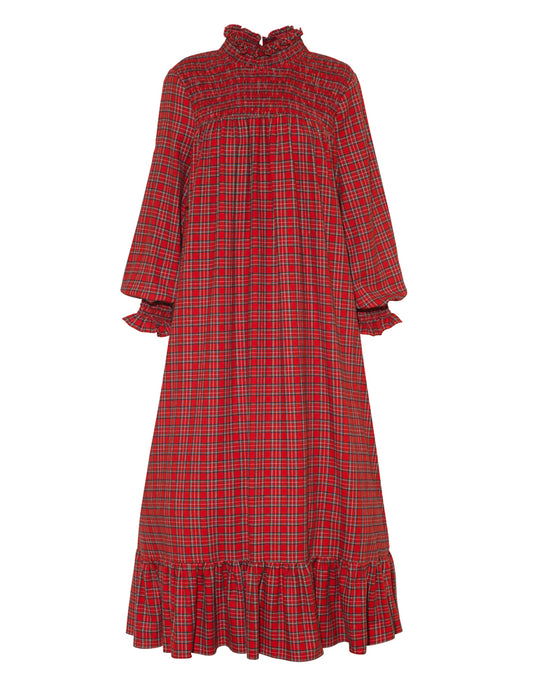 Zadie Dress in Red Tartan Flannel