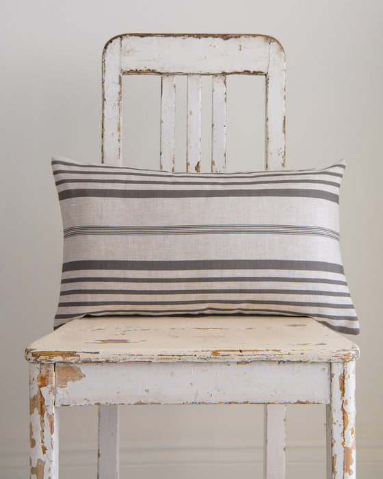 Jolly Stripe Charcoal on Natural Linen