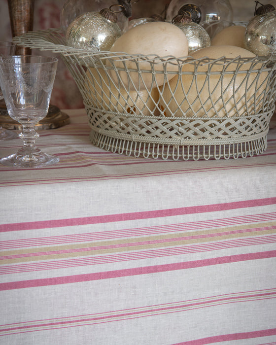 Multi Stripe on White Linen