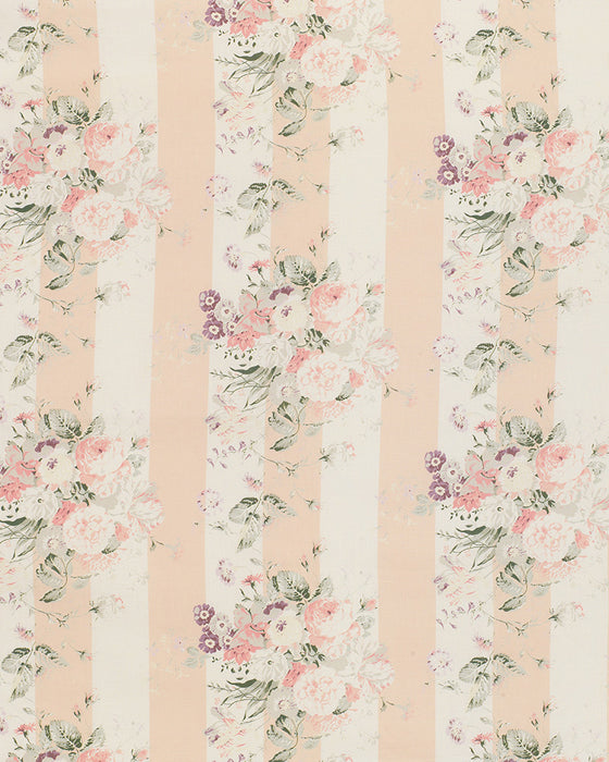 Pink Stripe Constance on White Linen