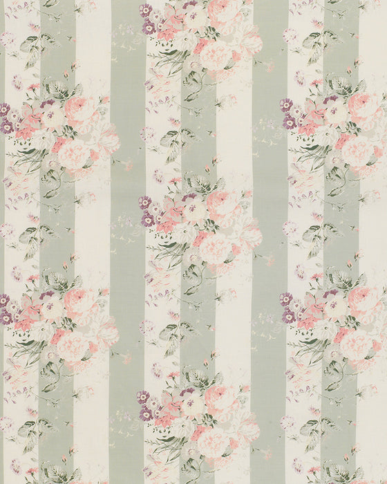 Sage Stripe Constance on White Linen