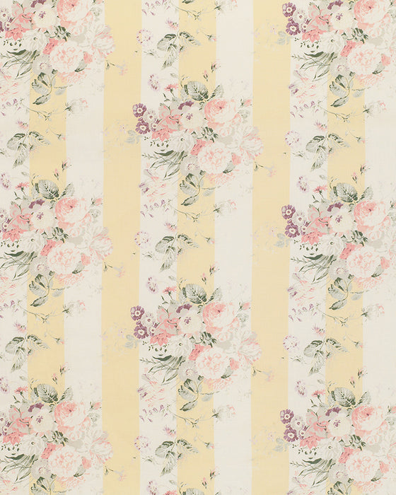 Yellow Stripe Constance on White Linen